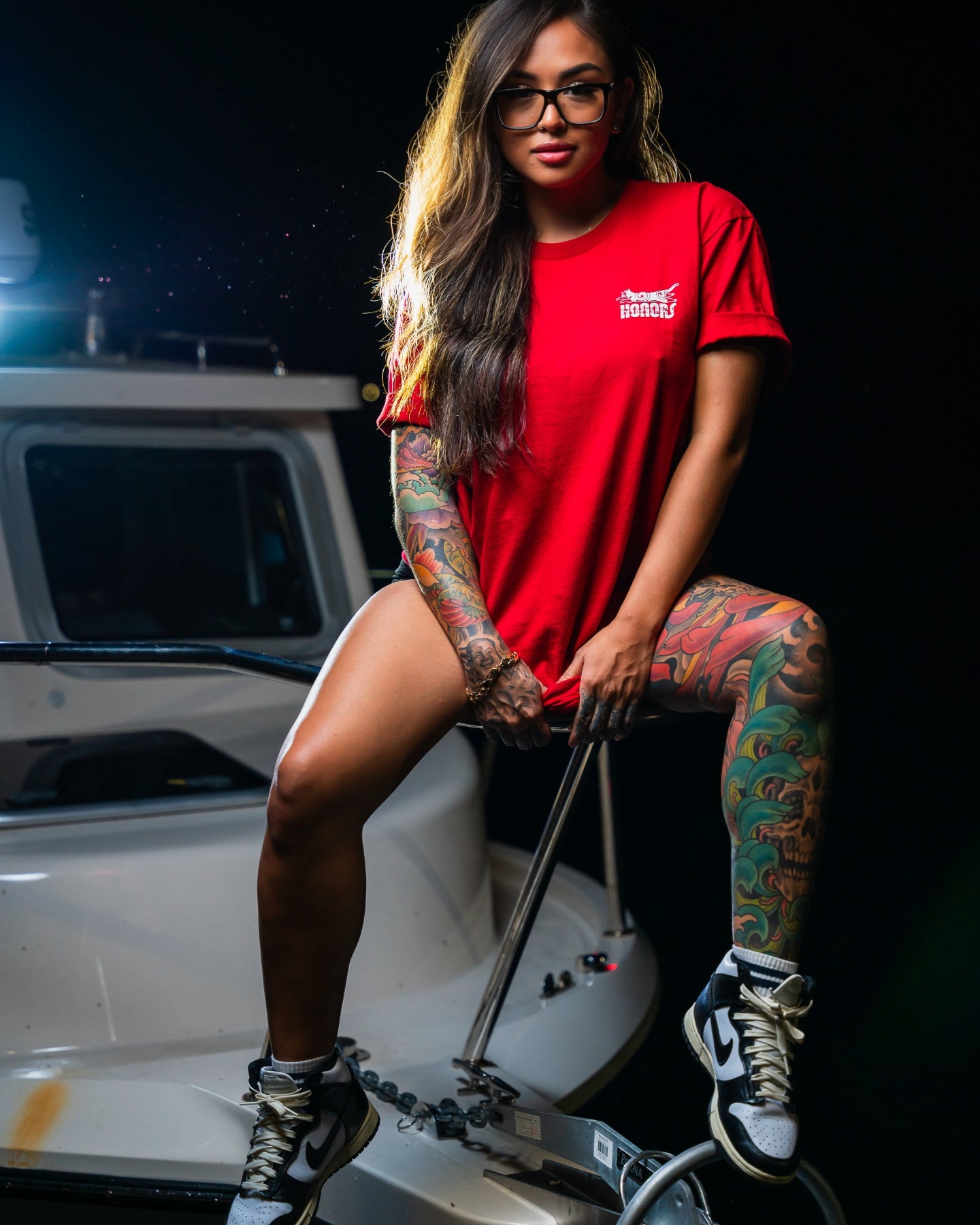 Honors x MMC Knife Cat Red Tee - Red