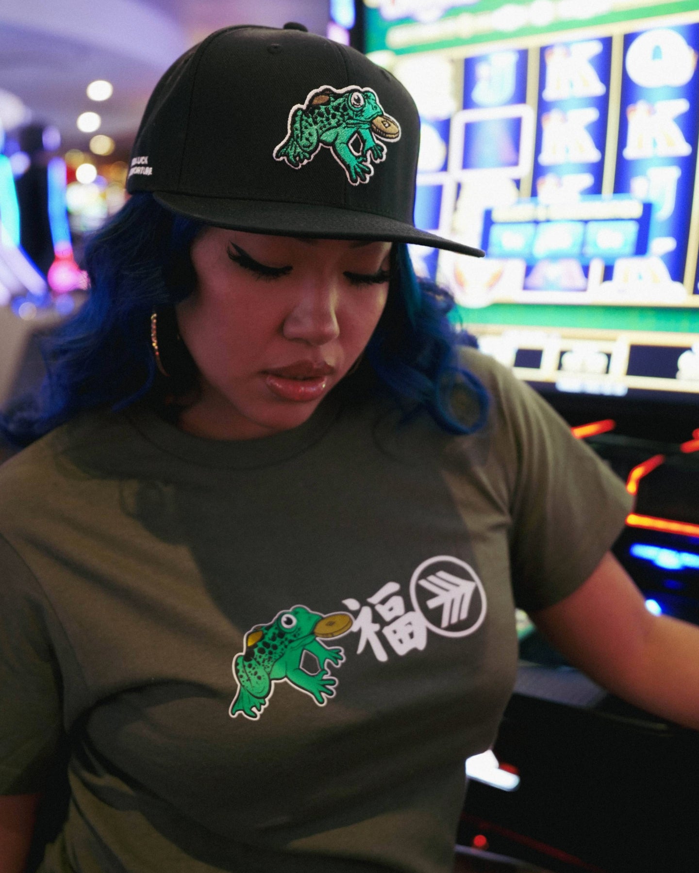 GOOD LUCK & FORTUNE TEE - MILITARY GREEN