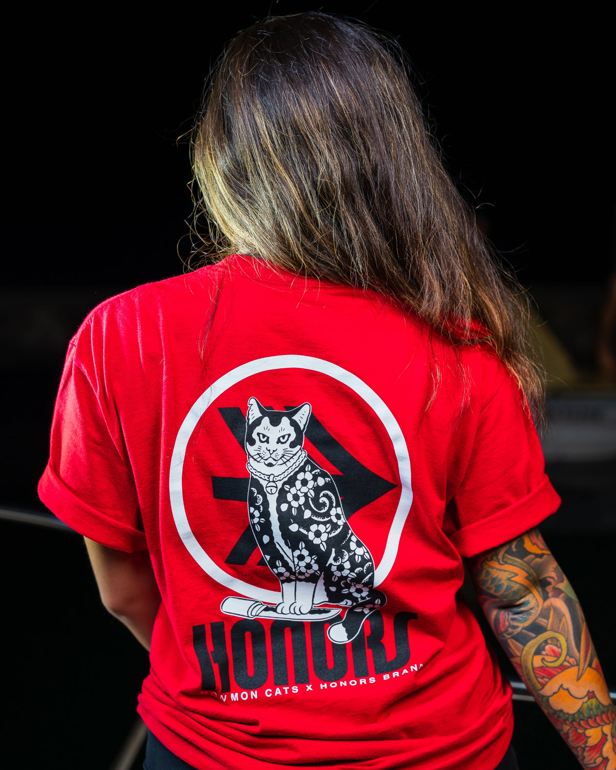 Honors x MMC Knife Cat Red Tee - Red