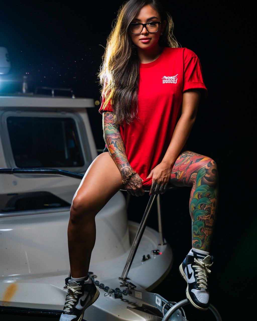 Honors x MMC Knife Cat Red Tee - Red