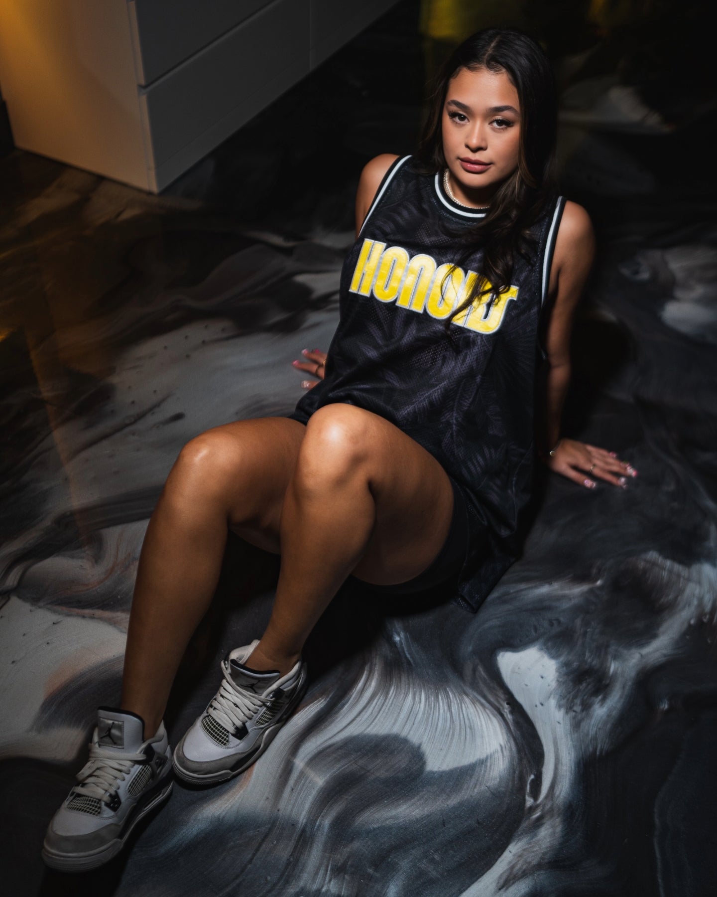 Floral Jersey - Black/Yellow