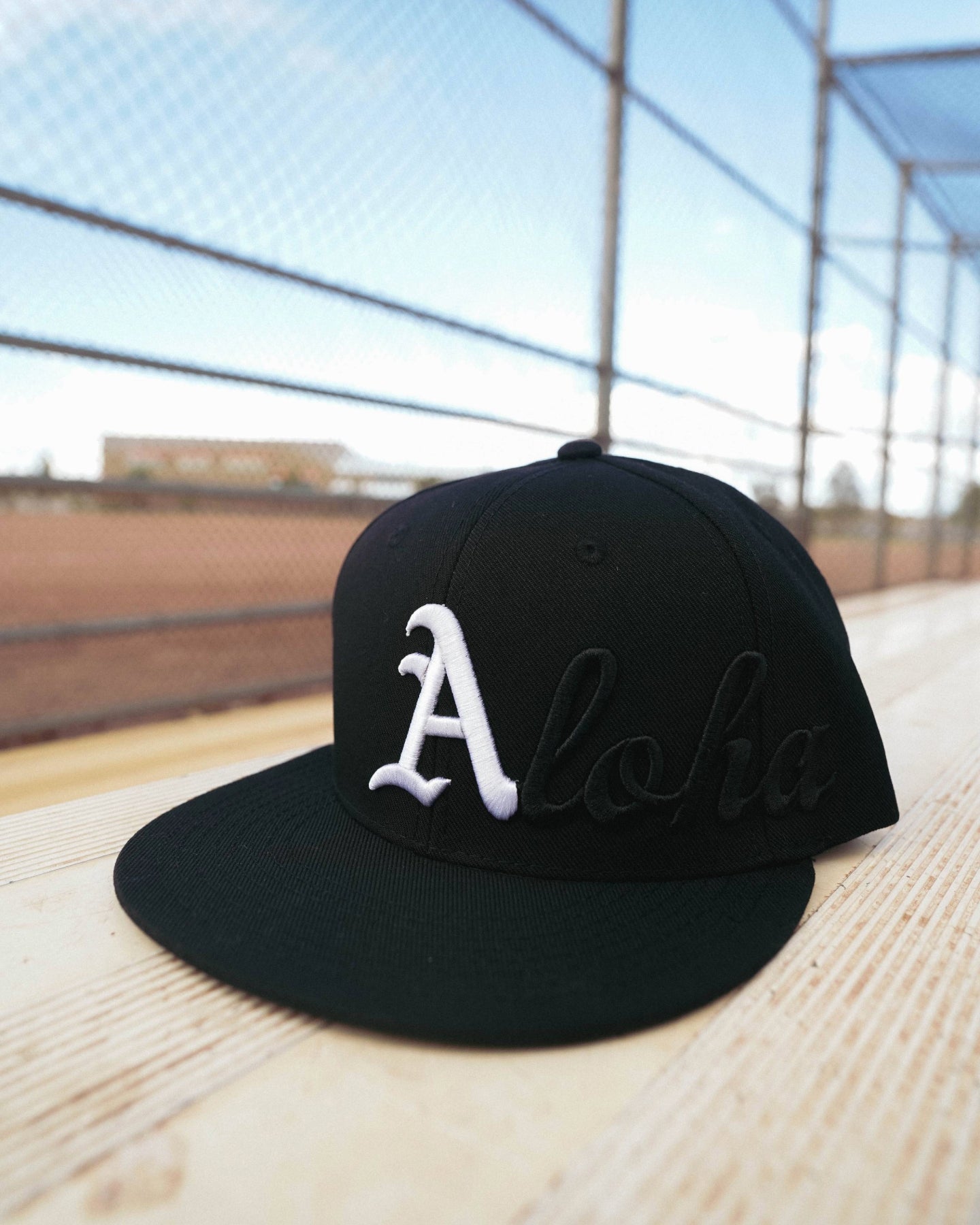 ALOHA A'S Black & White Snapback