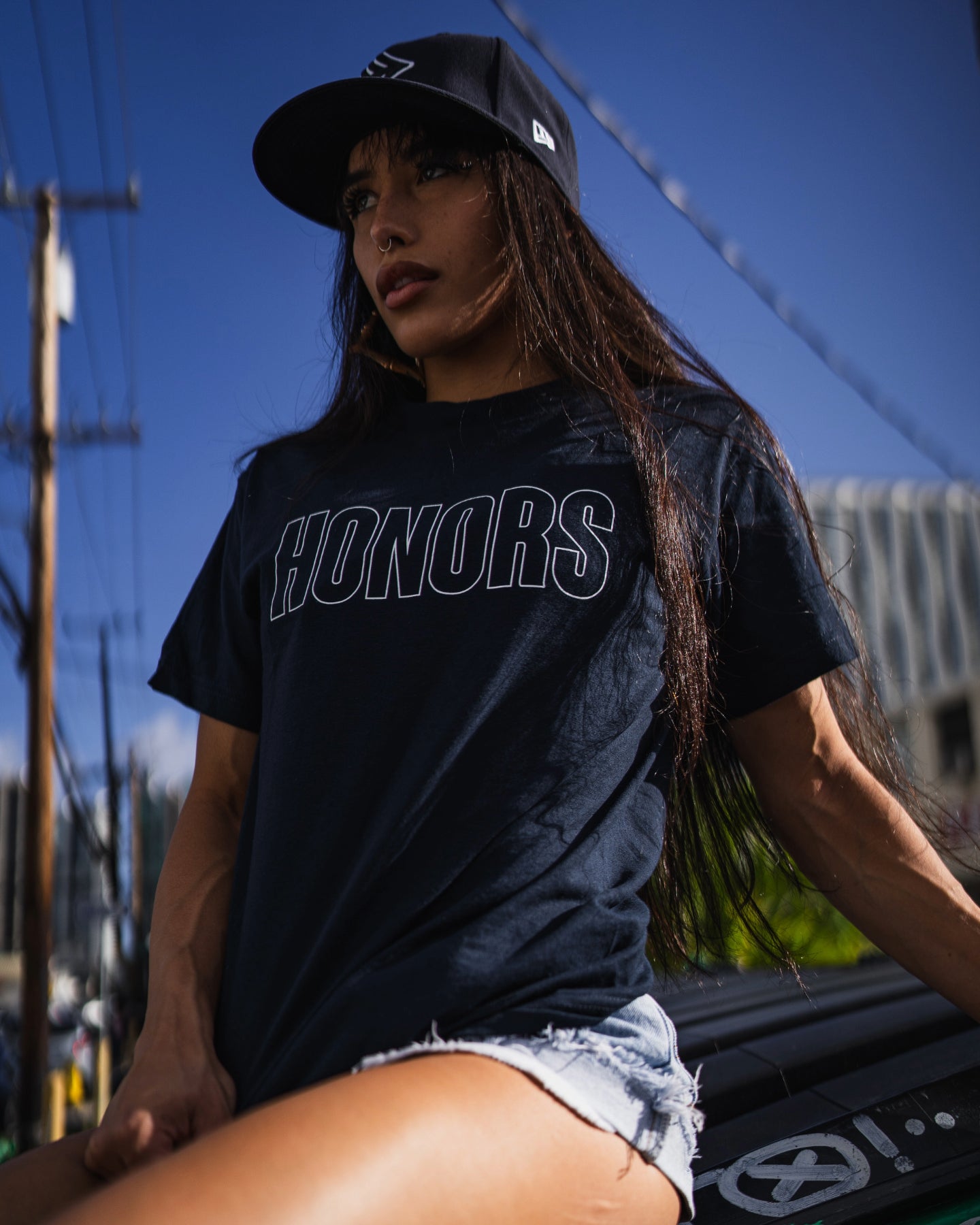 BLUE PRINT TEE - NAVY BLUE