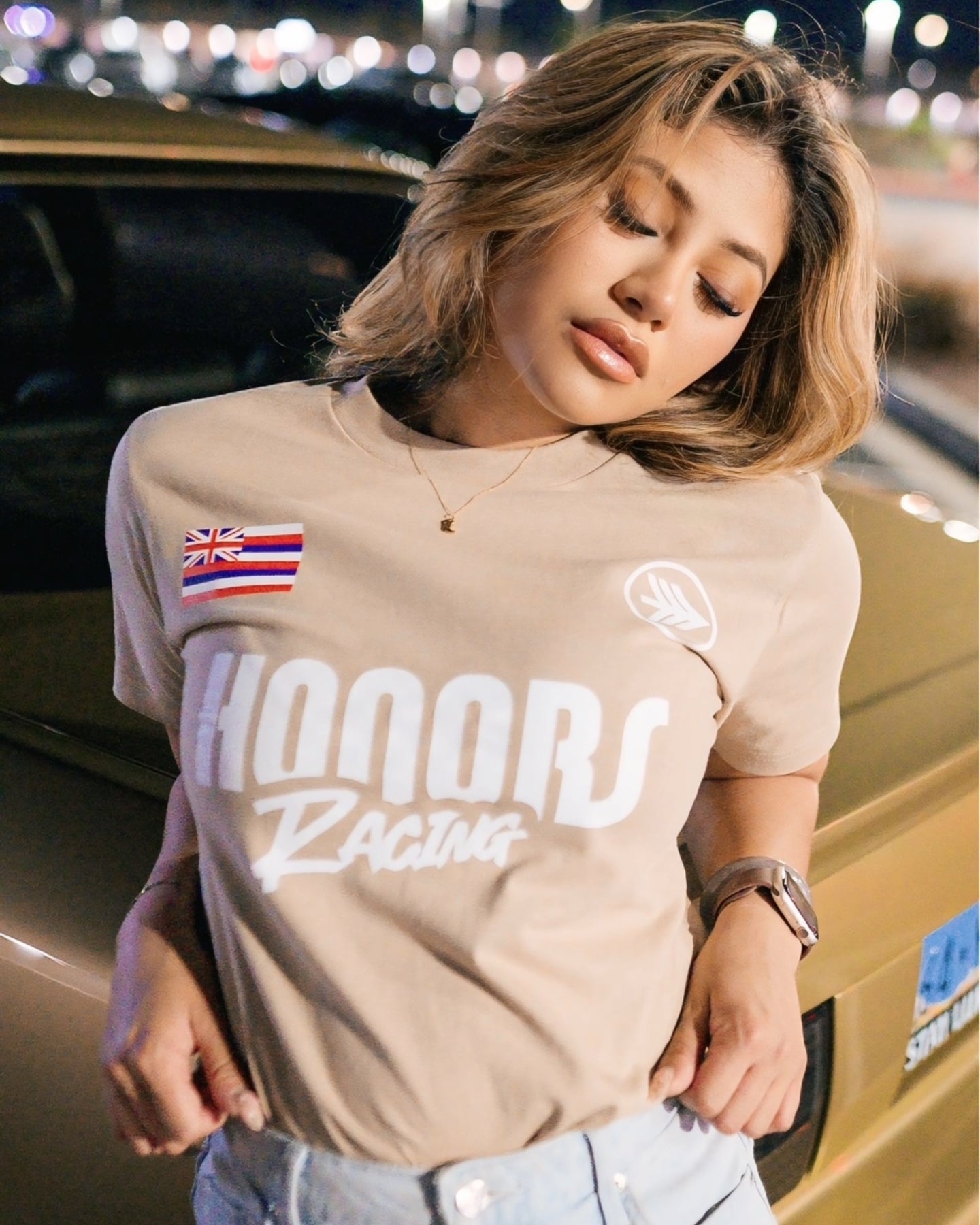 HONORS RACING TAN TEE