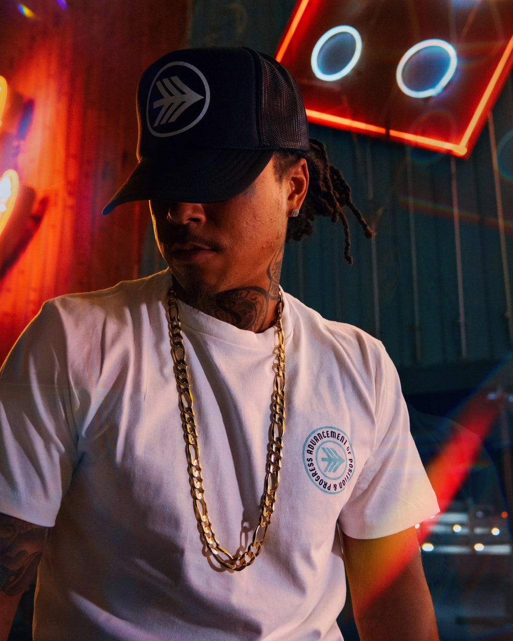 CINDER2.0 TEAL WHITE TEE