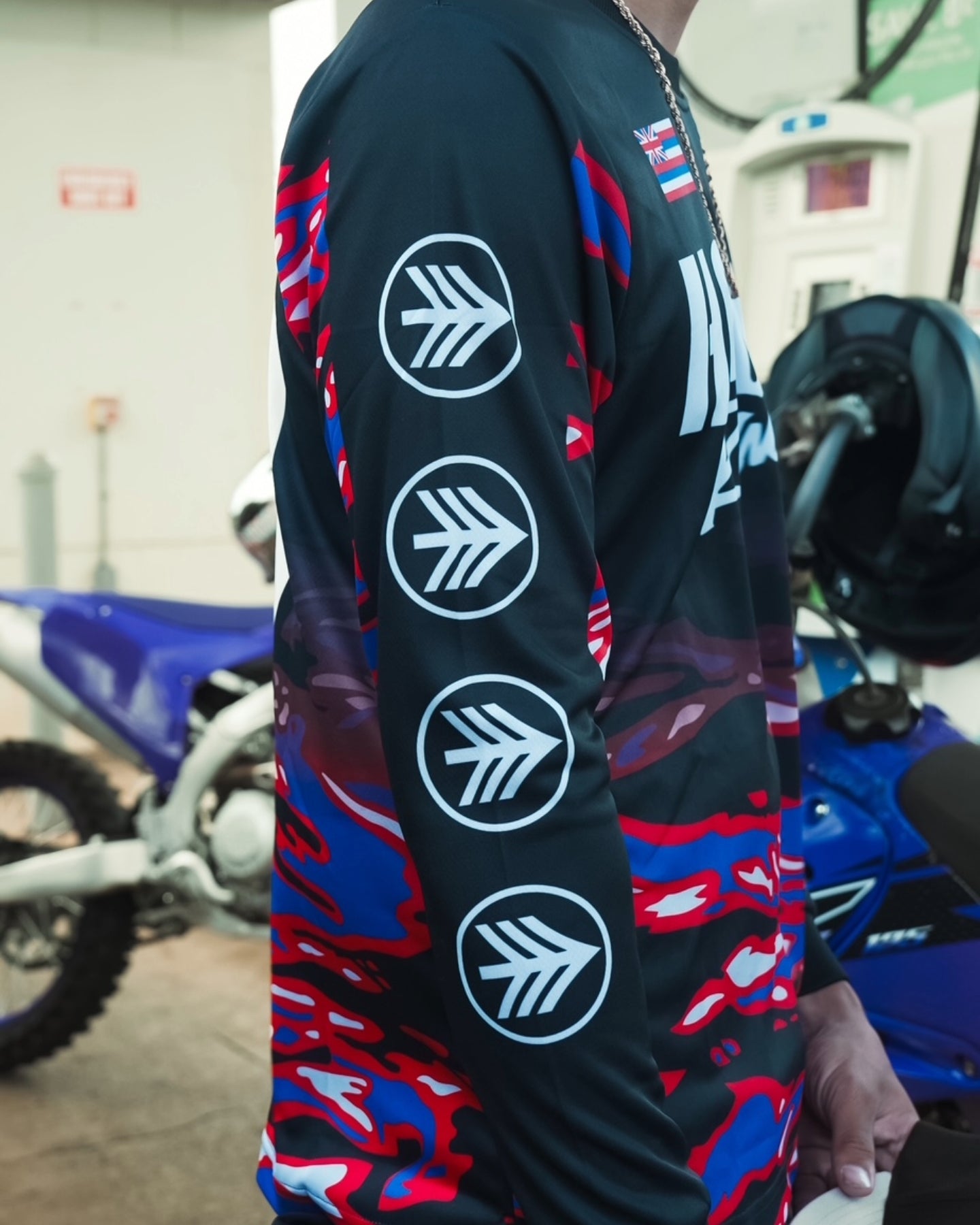 HONORS RACING JERSEY - RED & BLUE CAMOFLAUGE