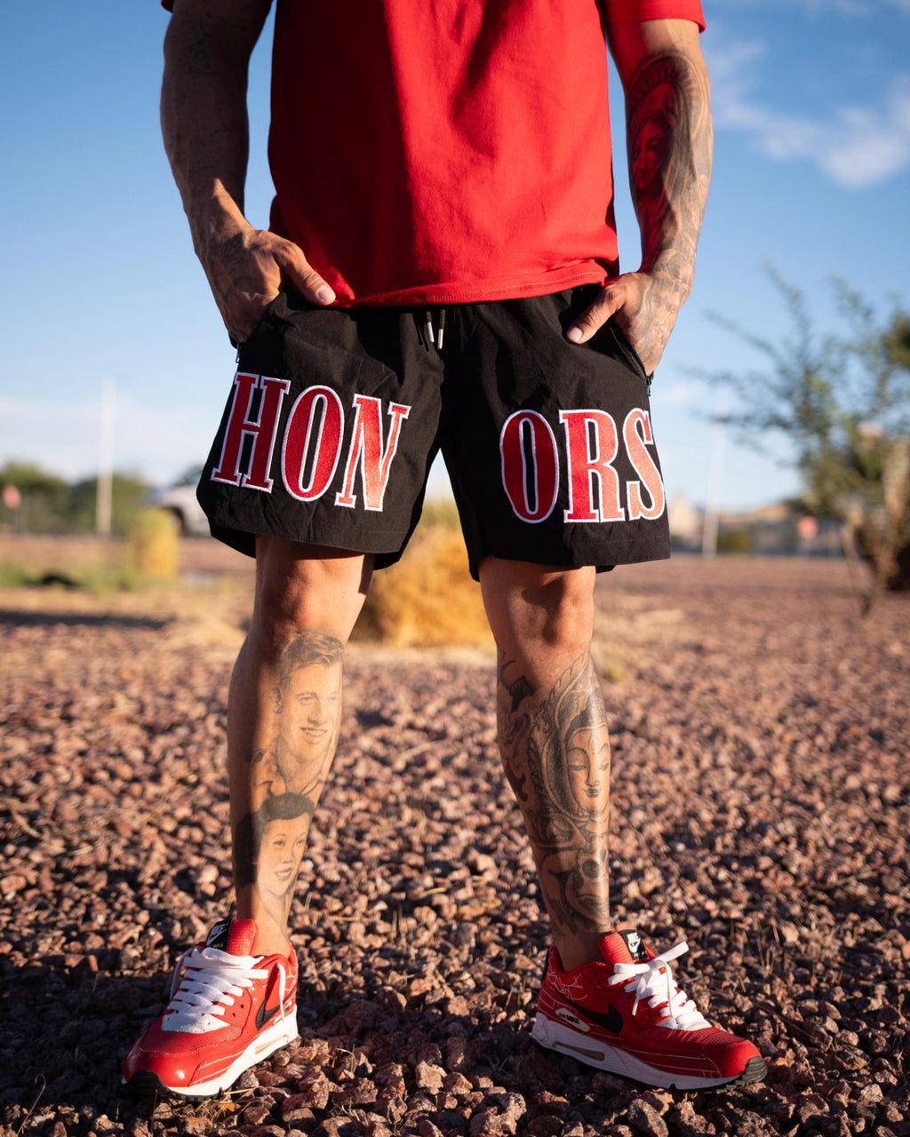 HONORS LIFESTYLE SHORTS RED & WHITE