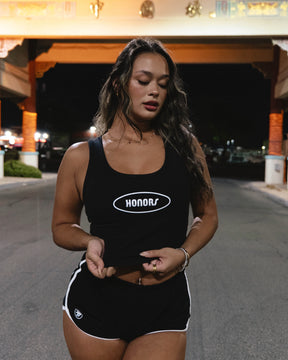 HONORS WOMENS CROP TANK- BLACK