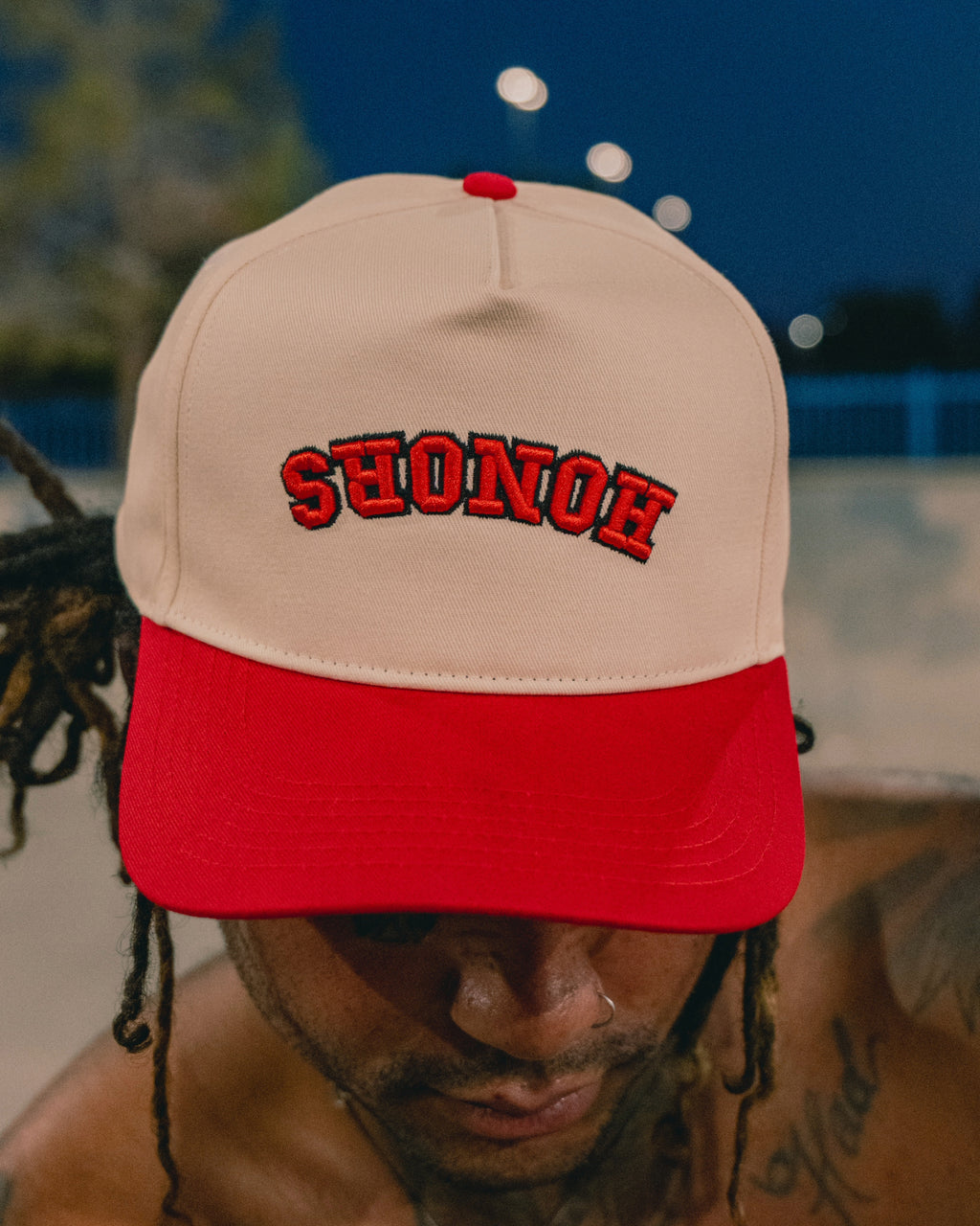 REVERSED HONORS A- FRAME SNAPBACK RED & TAN