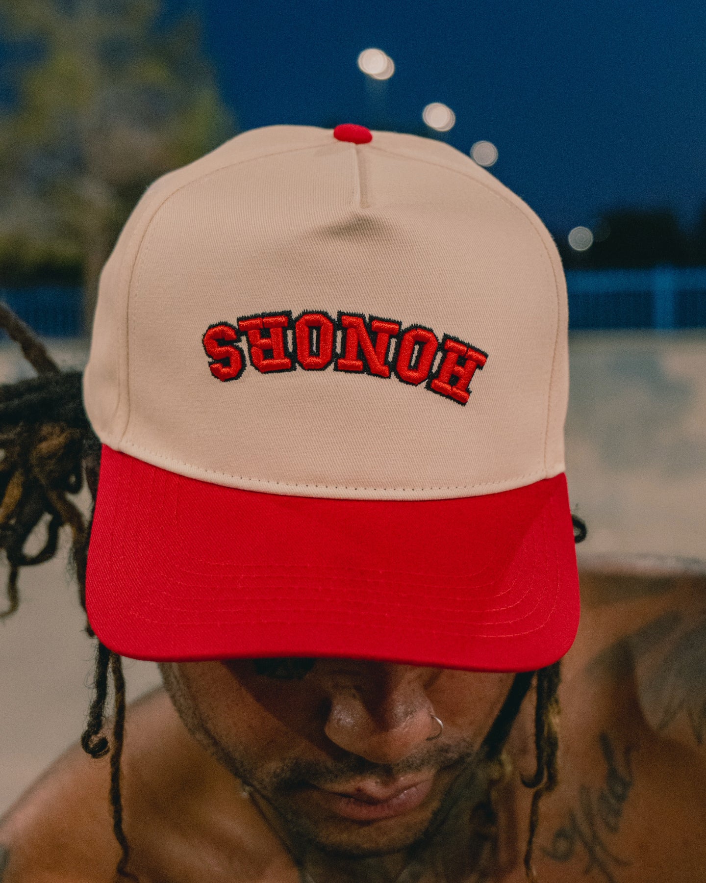 REVERSED HONORS A- FRAME SNAPBACK RED & TAN