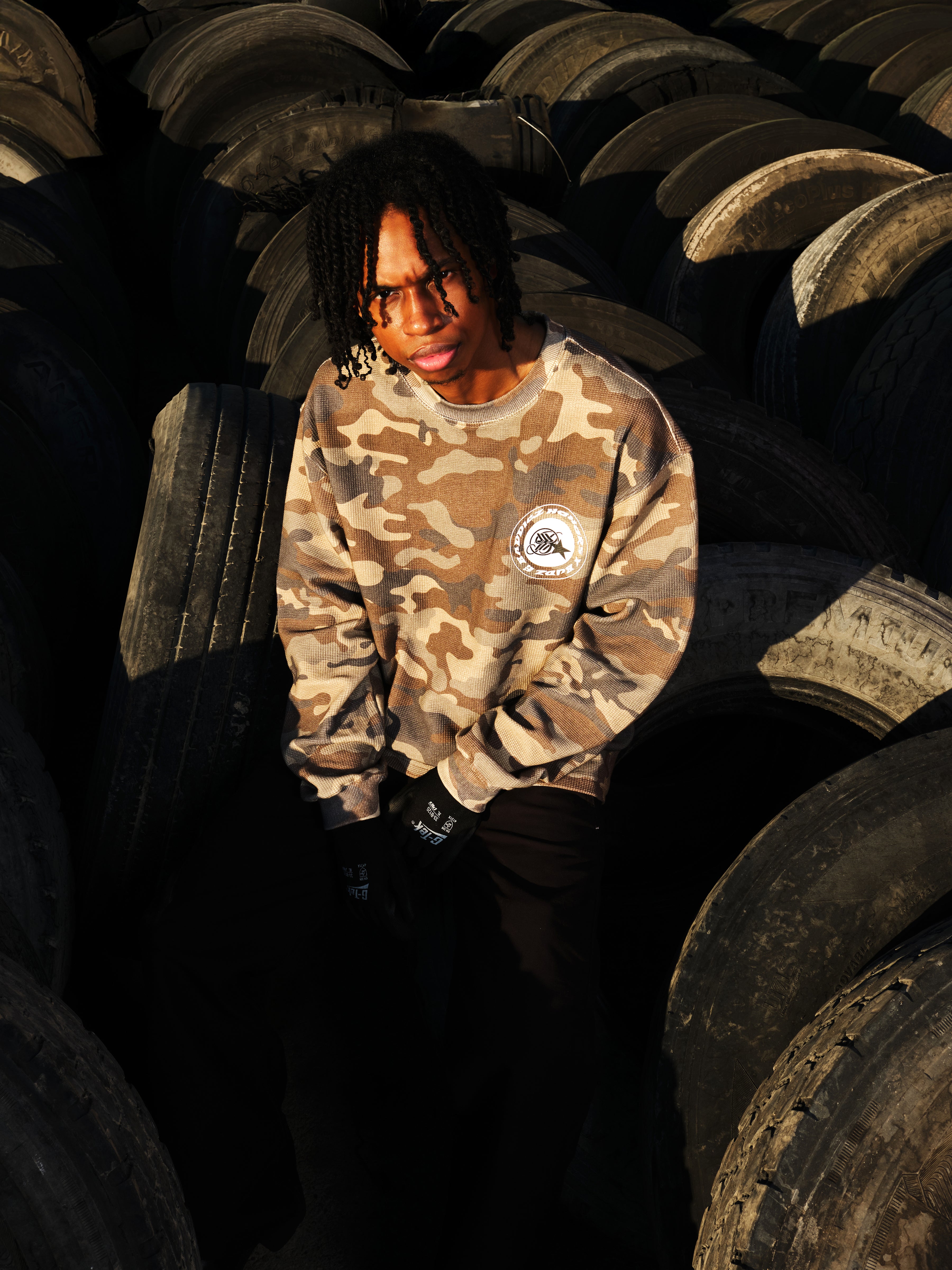 HONORS X BUDZ & BADDIEZ THERMAL LONGSLEEVE - DUSTY CAMO