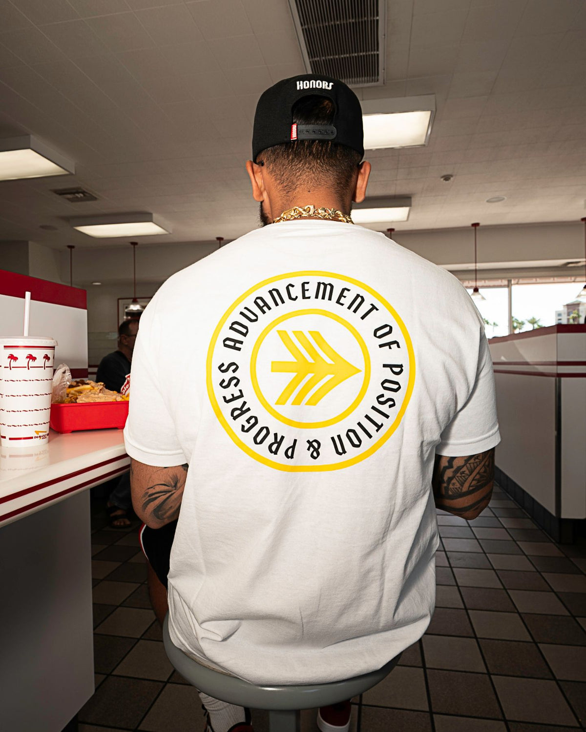 Cinder 2.0 Tee - White/Yellow on