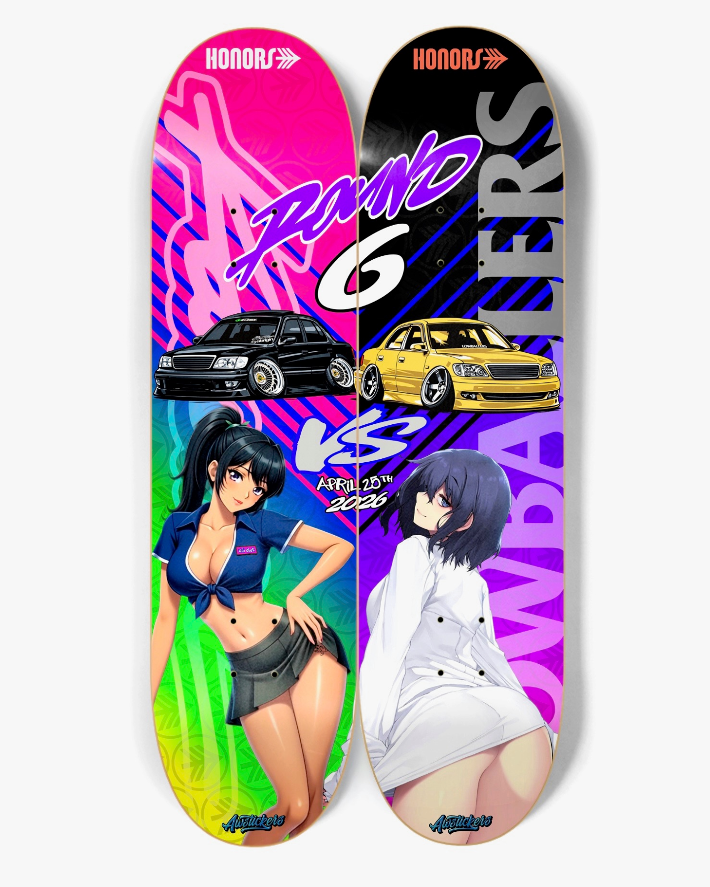 VEGAS ROUND 6 SKATE DECK SET (2PACK)
