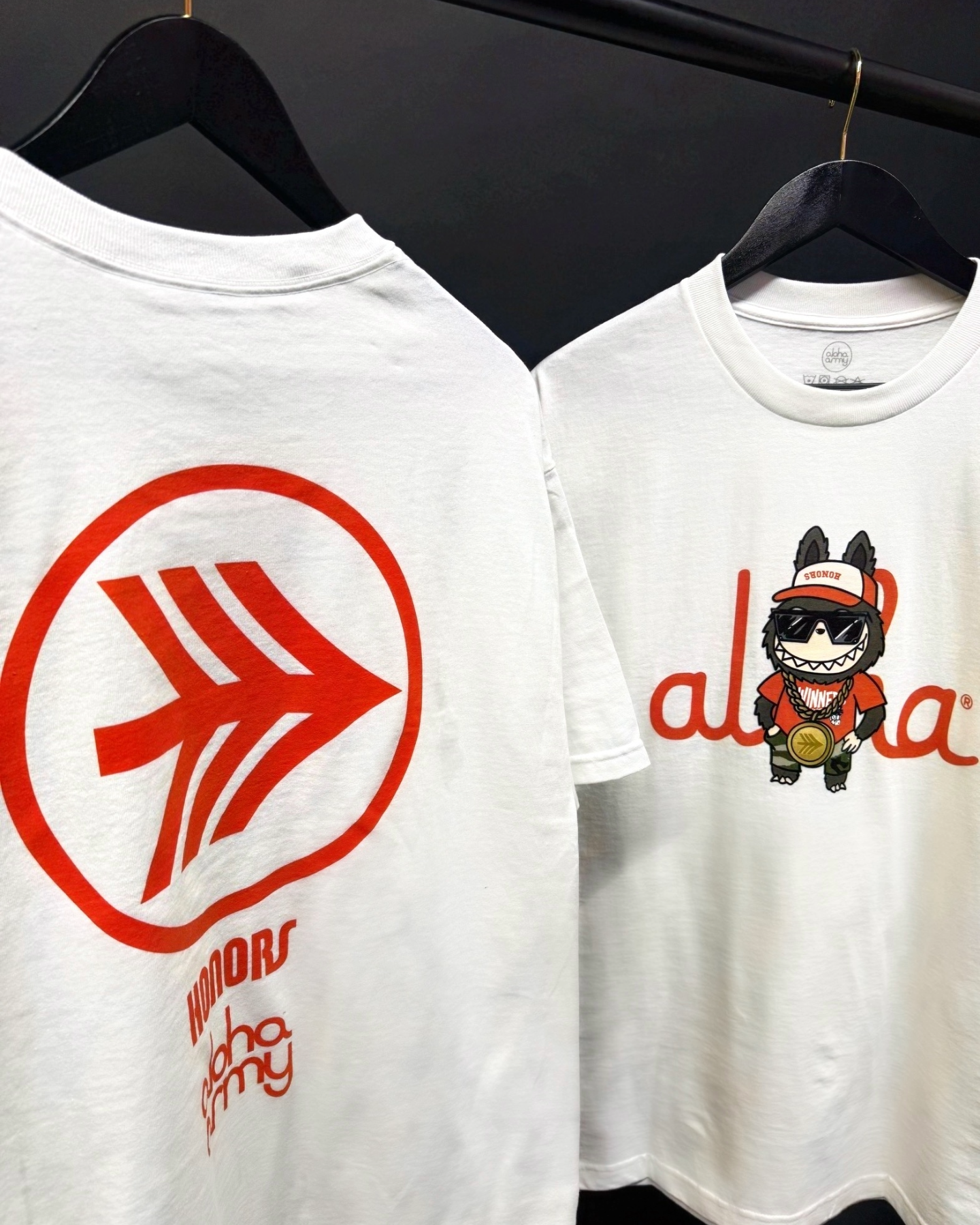 RABUBU X IN4MATION X ALOHA ARMY WHITE MENS TEE