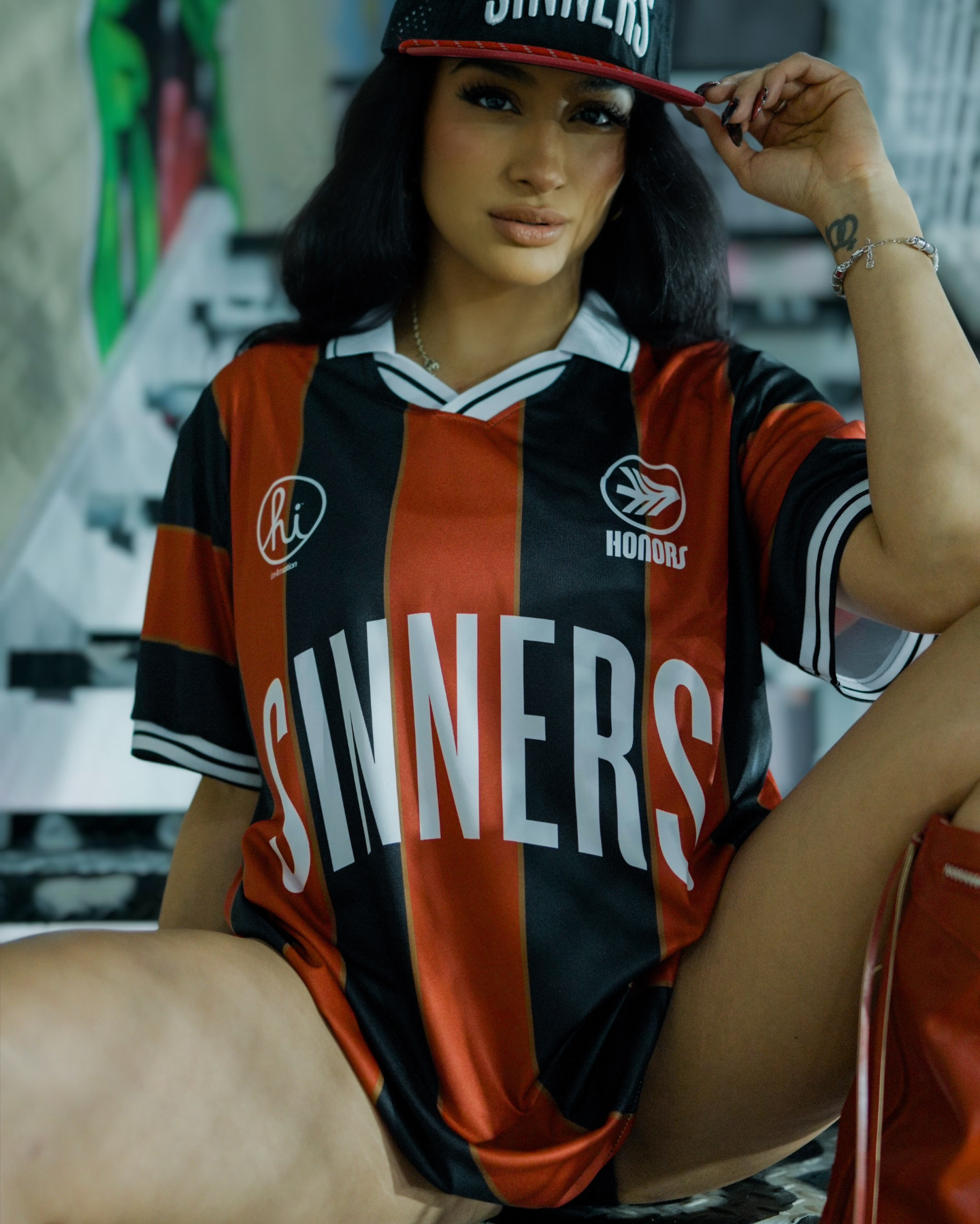 HONORS X IN4MATION SINNERS SOCCER JERSEY - BLACK/RED