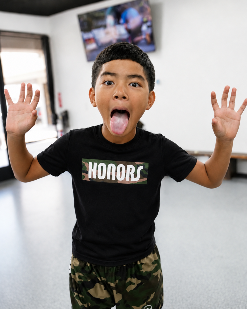 KIDS BOX LOGO CAMOUFLAGE TEE