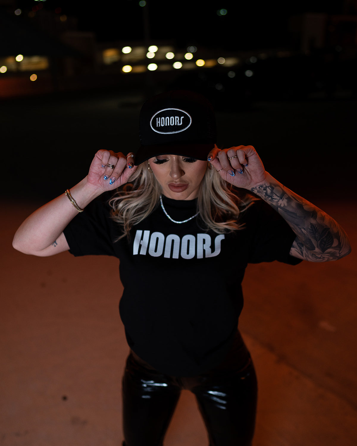 Honors Black & White Trucker